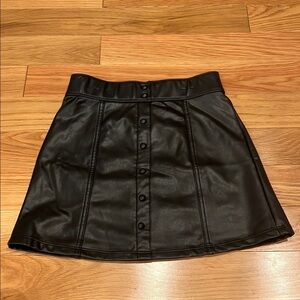Abercrombie Kids Black Faux Leather Skirt
